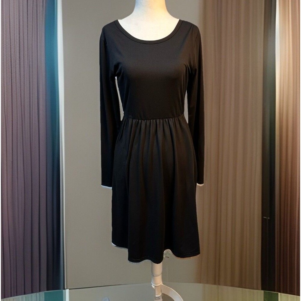 Unbranded NWOT Super Soft Stretchy Long Sleeve Elastic Waisted Dress pockets S